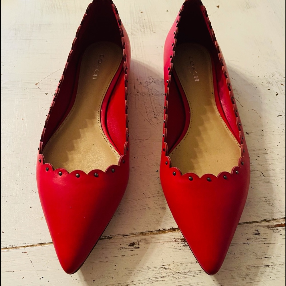 Red Coach flats sz 8